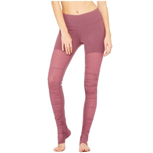 New with Tags Alo Mesh Goddess Leggings Grenache - Picture 1 of 8